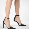 Supple Grain Leather T Latch Ankle Strap Pump Supple Grain Leather T Latch Ankle Strap Pump