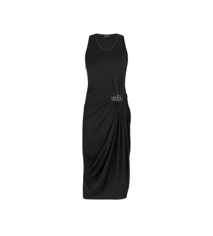 Tank Top Dress with Leather Detail Tank Top Dress with Leather Detail