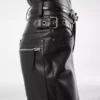 Textured Grain Leather Leather Biker Pants