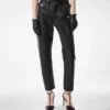 Textured Grain Leather Leather Biker Pants