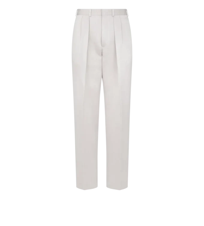 Textured Peached Satin Double Pleat Pant