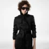 Trench Coat with Leather Undercollar