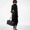 Trench Coat with Leather Undercollar