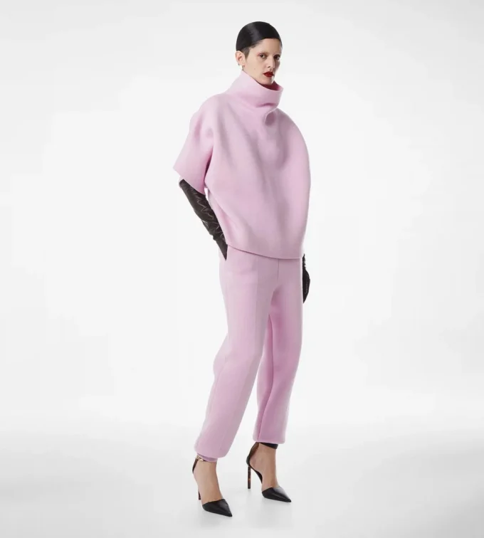 Ultrafine Cashmere Blend Funnel Neck Sculptural T-Shirt Ultrafine Cashmere Blend Funnel Neck Sculptural T-Shirt