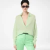 Ultrasoft Cashmere Silk Oversized Open Polo Collar Knit