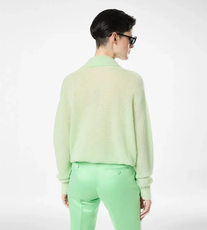 Ultrasoft Cashmere Silk Oversized Open Polo Collar Knit