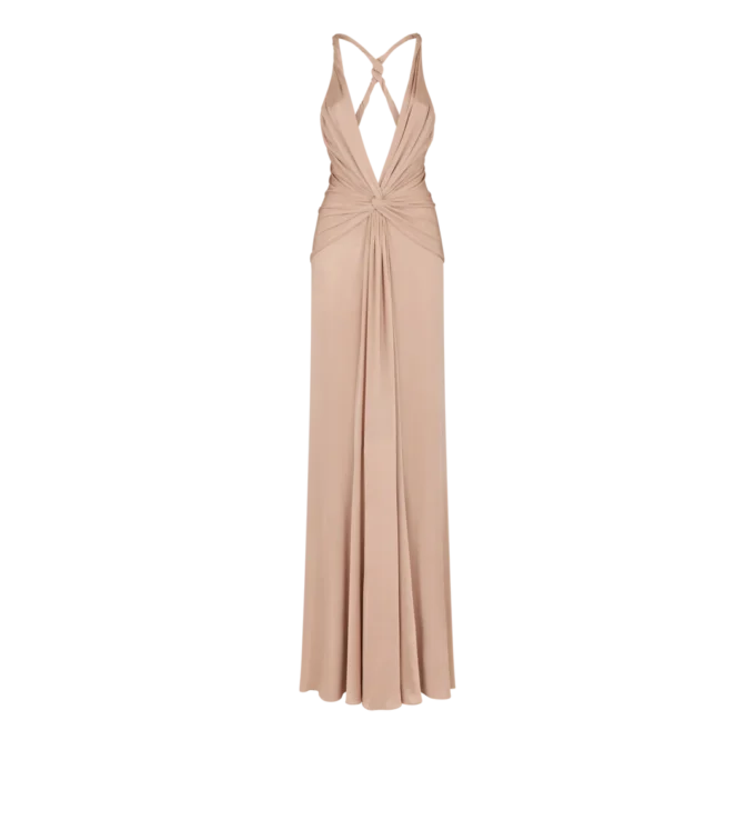 V-Neck Criss-Cross Evening Dress