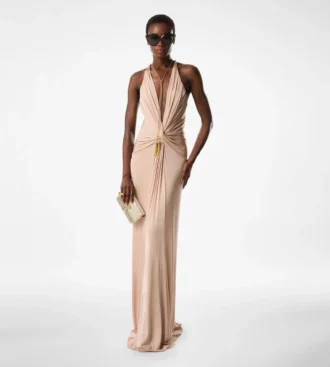 V-Neck Criss-Cross Evening Dress
