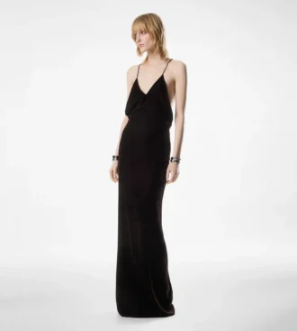 V-Neck Evening Dress with Cut Out V-Neck Evening Dress with Cut Out