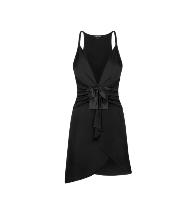V-Neck Gathered Cocktail Dress