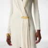 V-Neck Long Sleeve Cocktail Dress with Bar Detail
