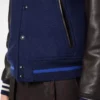 Varsity Bomber with Leather Sleeves