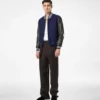 Varsity Bomber with Leather Sleeves
