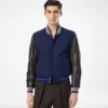 Varsity Bomber with Leather Sleeves