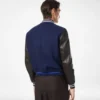 Varsity Bomber with Leather Sleeves