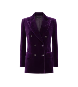 Wallis Double Breasted Peak Lapel Velvet Jacket Wallis Double Breasted Peak Lapel Velvet Jacket