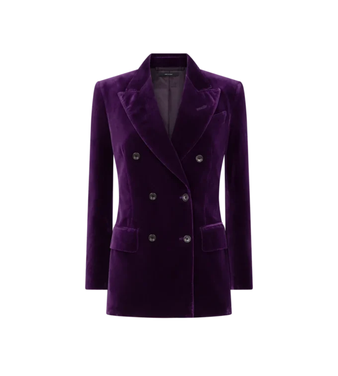 Wallis Double Breasted Peak Lapel Velvet Jacket Wallis Double Breasted Peak Lapel Velvet Jacket