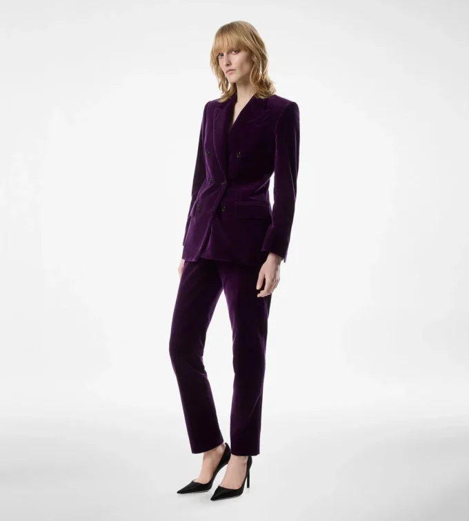 Wallis Double Breasted Peak Lapel Velvet Jacket Wallis Double Breasted Peak Lapel Velvet Jacket