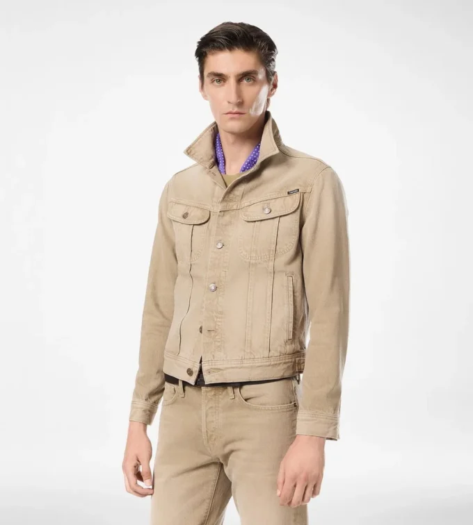 Washed Sand Icon Denim Jacket