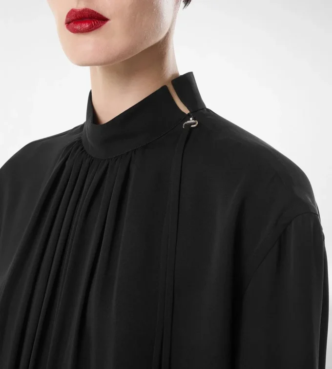 Washed Silk Georgette Long Sleeve Blouse Washed Silk Georgette Long Sleeve Blouse