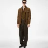 Wool Cashmere Silk Reps Double Pleat Pant