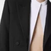 Wool Silk Blend Double Breasted Cropped Tuxedo Jacket Wool Silk Blend Double Breasted Cropped Tuxedo Jacket