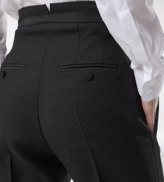 Wool Silk Blend High-Waisted Tuxedo Pants Wool Silk Blend High-Waisted Tuxedo Pants