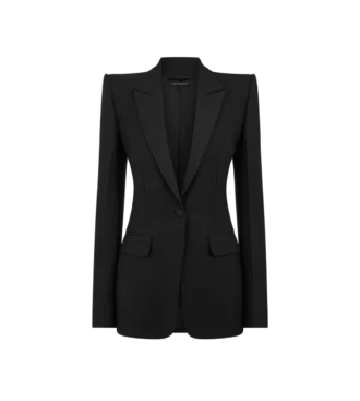 Wool Silk Blend Single Breasted Tuxedo Jacket Wool Silk Blend Single Breasted Tuxedo Jacket