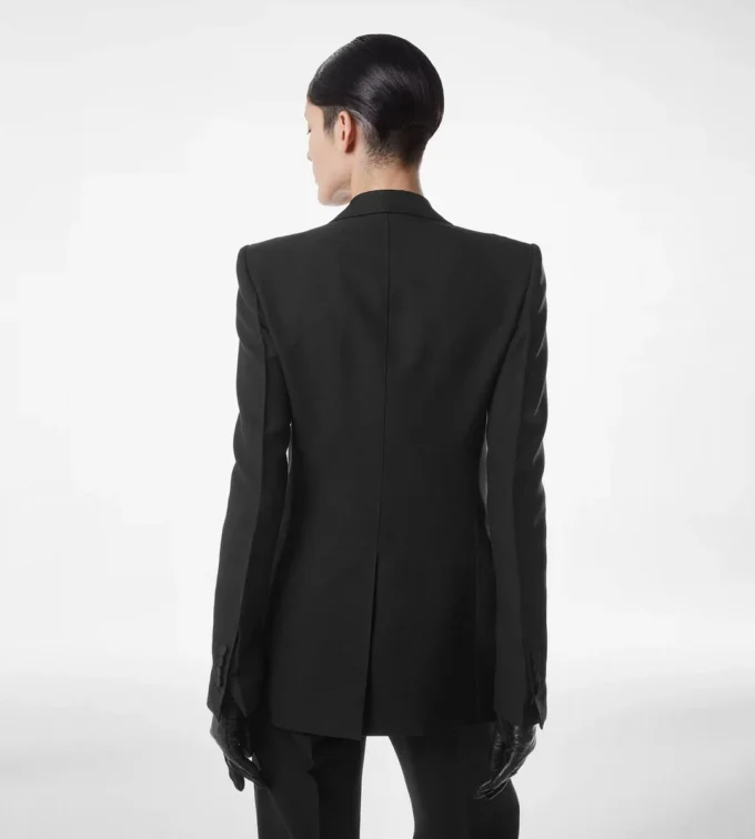 Wool Silk Blend Single Breasted Tuxedo Jacket Wool Silk Blend Single Breasted Tuxedo Jacket