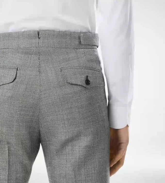 Wool Silk Linen Sharkskin Pant