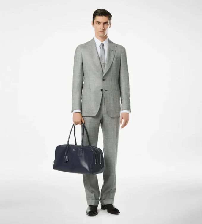 Wool Silk Linen Sharkskin Pant