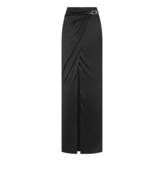 Wrap Maxi Skirt with Leather Belt