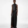 Wrap Maxi Skirt with Leather Belt