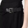 Wrap Skirt with Leather Detail
